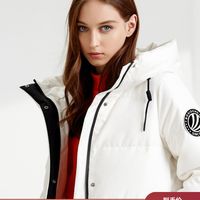 波司登新款女中长款羽绒服时尚白色保暖冬季防风外套B90142510DS