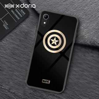X-doria 漫威苹果xr手机壳玻璃壳 iPhoneXR硅胶软边全包保护套 炫金美国队长