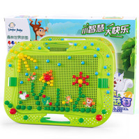 灵动宝宝 儿童玩具男孩女孩 益智玩具绿色森林蘑菇钉插板拼图组合3-4-6岁男孩女孩早教积木拼插
