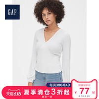 Gap女装时尚交叉式V领套头毛衣519326 简洁舒适针织衫气质打底衫