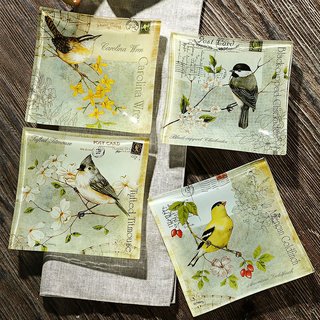 爱屋格林美式时尚创意果盘水果盘玻璃盘子4个 居家点心干果多用