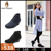 Hush-Puppies-暇步士冬季专柜同款牛皮女系带粗跟休闲靴HHW54DD7