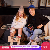 唐狮 TONLION情侣装卫衣新款秋装韩版连帽宽松长袖卫衣女装白色潮流男