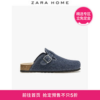 Zara Home 带扣毛毡厚底拖鞋 12103071010