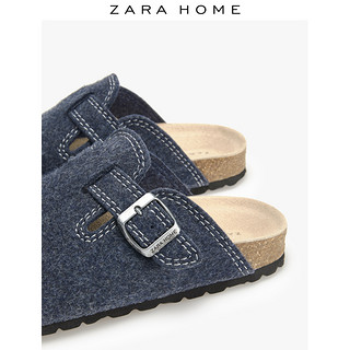 Zara Home 带扣毛毡厚底拖鞋 12103071010