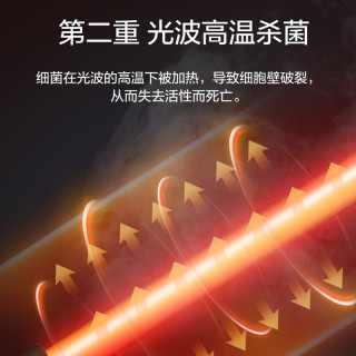 美的100Q15消毒柜紫外线光波家用嵌入式厨房餐具碗筷碗柜双二星级