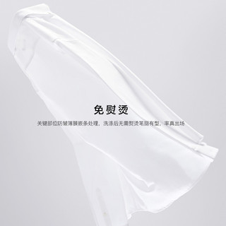 Sundance 圣得西 免烫衬衫男长袖商务休闲正装男士宽松白色纯棉夏季短袖衬衣