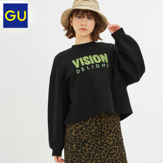 GU极优女装套头卫衣(字母)2019秋冬新款时尚休闲圆领套头衫320447