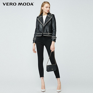 Vero Moda2020春夏新款小香风粗花呢立体夹克皮衣|320210501