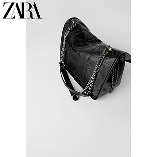 ZARA 新款 女包 黑色迪士尼米老鼠©印花软质斜挎包 16869510040