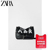 ZARA 新款 女包 黑色迪士尼米老鼠©印花软质斜挎包 16869510040