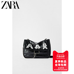 ZARA 新款 女包 黑色迪士尼米老鼠©印花软质斜挎包 16869510040