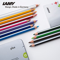 Lamy彩铅 12色金属礼盒套装 德国凌美香柏木铅笔美术笔