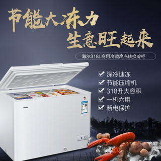 Haier/海尔 BC/BD-318HD 冰柜冷柜大容量商用家用冷藏冷冻保鲜