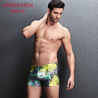 AIMER MEN 爱慕先生 新品面料 泳裤中腰平角泳裤66866