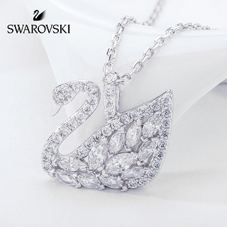 SWAROVSKI 施华洛世奇 SWAN LAKE系列 5208071 女士仿水晶天鹅项链 镀白金色 36*2cm