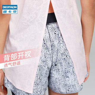 DECATHLON 迪卡侬 运动T恤女美背背心健身瑜伽跑步运动短袖速干透气上衣FICW