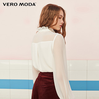 Vero Moda秋季上衣洋气小衫长袖气质雪纺衫女|318305503