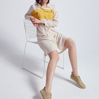 Hush Puppies/暇步士2019春新款牛皮革平跟系带女休闲鞋N1Q03AM9