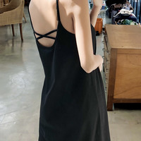 韩都衣舍2019夏装新款韩版chic小清新吊带裙内搭连衣裙女EK9130荃