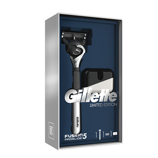 Gillette 吉列 锋隐致顺系列剃须套装 (1光滑刀架+1刀头+1底座+柠檬刮胡泡210g)