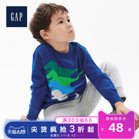 Gap男幼童圆领套头毛衣春490176 儿童趣味印花针织衫洋气上衣潮