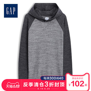 Gap男装休闲连帽套头毛衣春485388 男士拼色针织衫上衣潮流衣服