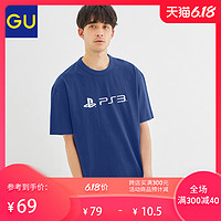 GU极优男装全棉宽松T恤(短袖)PlayStation合作款复古休闲323921