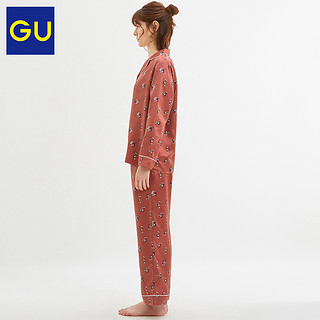 GU极优女装缎纹睡衣Disney米奇迪士尼合作款复古家居服套装323365
