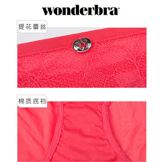 wonderbra性感深粉色蕾丝三角内裤女士内衣裤中腰无痕透气包臀