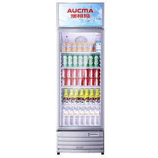 AUCMA 澳柯玛 展示柜冷藏保鲜饮料商用冰箱立式陈列单门冷饮冰柜超市啤酒