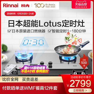 Rinnai/林内 2E02LT 超能定时莲花火天燃气双灶家用天然气嵌入式