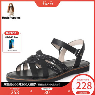 Hush-Puppies-暇步士夏季专柜同款交叉绑带女皮凉鞋HIZ16BL8