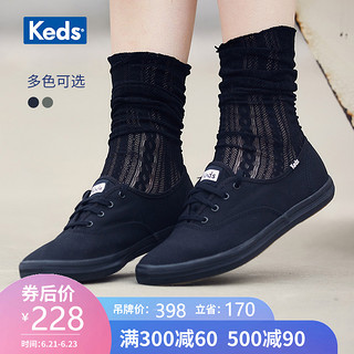 Keds女鞋小黑鞋低帮休闲板鞋平底单鞋帆布鞋 WF35186