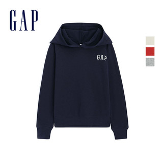 Gap女童连帽套头卫衣春496813 E 儿童LOGO纯色休闲上衣女