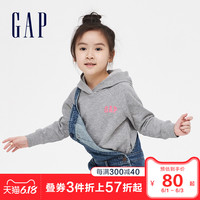 Gap女童连帽套头卫衣春496813 E 儿童LOGO纯色休闲上衣女