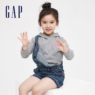 Gap女童连帽套头卫衣春496813 E 儿童LOGO纯色休闲上衣女