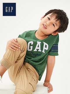 Gap男童LOGO纯棉短袖T恤夏季539658 2020新款休闲内搭儿童上衣