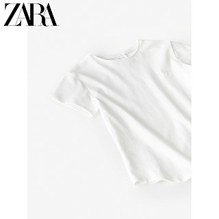 ZARA 新款 童装女童 春夏新品 心形装饰素色 短袖T恤 00895112250