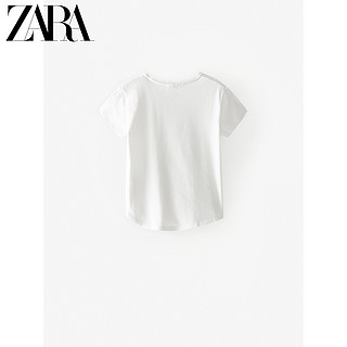 ZARA 新款 童装女童 春夏新品 心形装饰素色 短袖T恤 00895112250