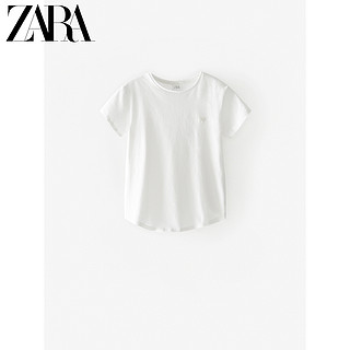 ZARA 新款 童装女童 春夏新品 心形装饰素色 短袖T恤 00895112250