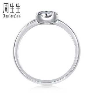 周生生18K白色黄金全爱钻Iconic系列钻石戒指男女结婚钻戒86250R