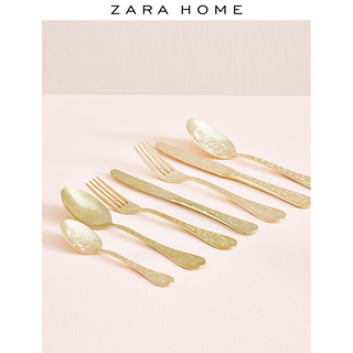 Zara Home 金色压纹餐匙搅拌勺甜品勺子家用餐具 47944300302