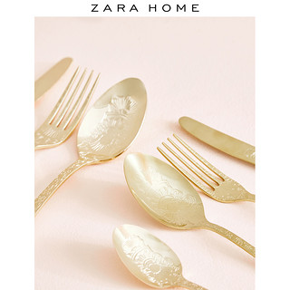 Zara Home 金色压纹餐匙搅拌勺甜品勺子家用餐具 47944300302