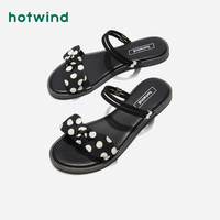 热风 hotwind新款潮流女士凉拖低跟两穿平底时尚拖鞋