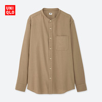 男装 柔软斜纹立领衬衫(长袖) 421166 优衣库UNIQLO