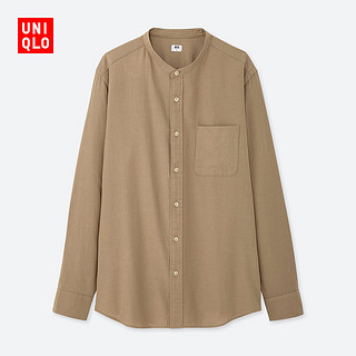 男装 柔软斜纹立领衬衫(长袖) 421166 优衣库UNIQLO