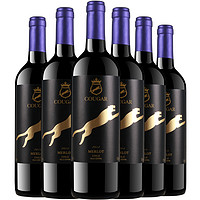 COUGAR 美洲狮 中央山谷美乐干型红葡萄酒 6瓶*750ml套装