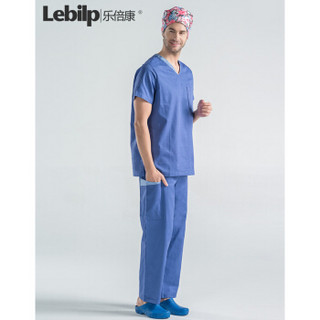 乐倍康（Lebilp）手术衣纯棉洗手衣短袖护士服刷手服工作服 深蓝（男女同款） XL