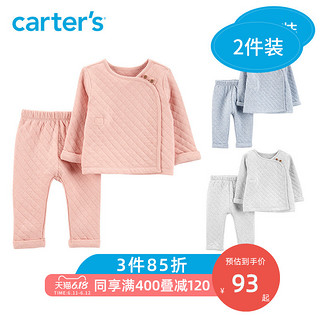 Carters儿童春装套装宝宝衣服上衣裤子保暖两件套秋款套装127H453